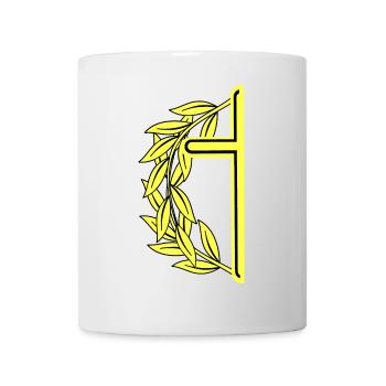 Croix minimaliste Croix Couronne de laurier Crucifix - Mug blanc - blanc - Devant