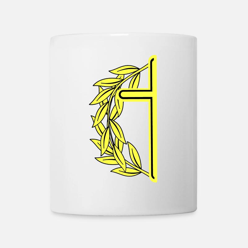 Croix minimaliste Croix Couronne de laurier Crucifix - Mug blanc - blanc