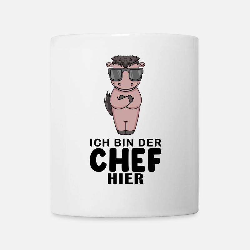 Chef Spruch mit Pferd Motiv - Tasse - Weiß