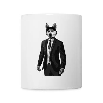 Husky with Suit Man with Dog Head - Huskyman - Mug - white - Front