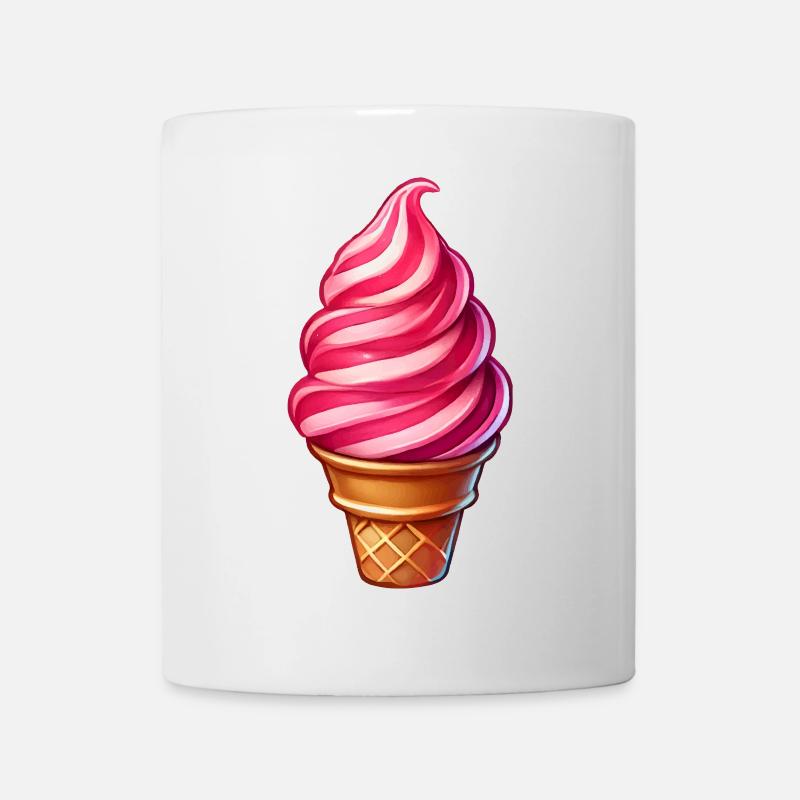 Zuckerstangen Eis-Motiv in einem süßen Eisbecher - Tasse - Weiß