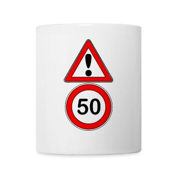 50.Geburtstag , 50 Jahre , Achtung 50 (25) - Tasse - Weiß - Vorne