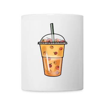 Bubble Tea Boba Kürbis Kugeln Halloween Becher - Tasse - Weiß - Vorne