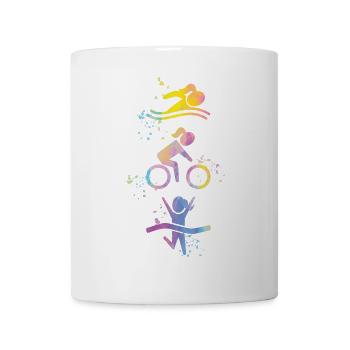 Triathlon femme aquarelle - Mug blanc - blanc - Devant
