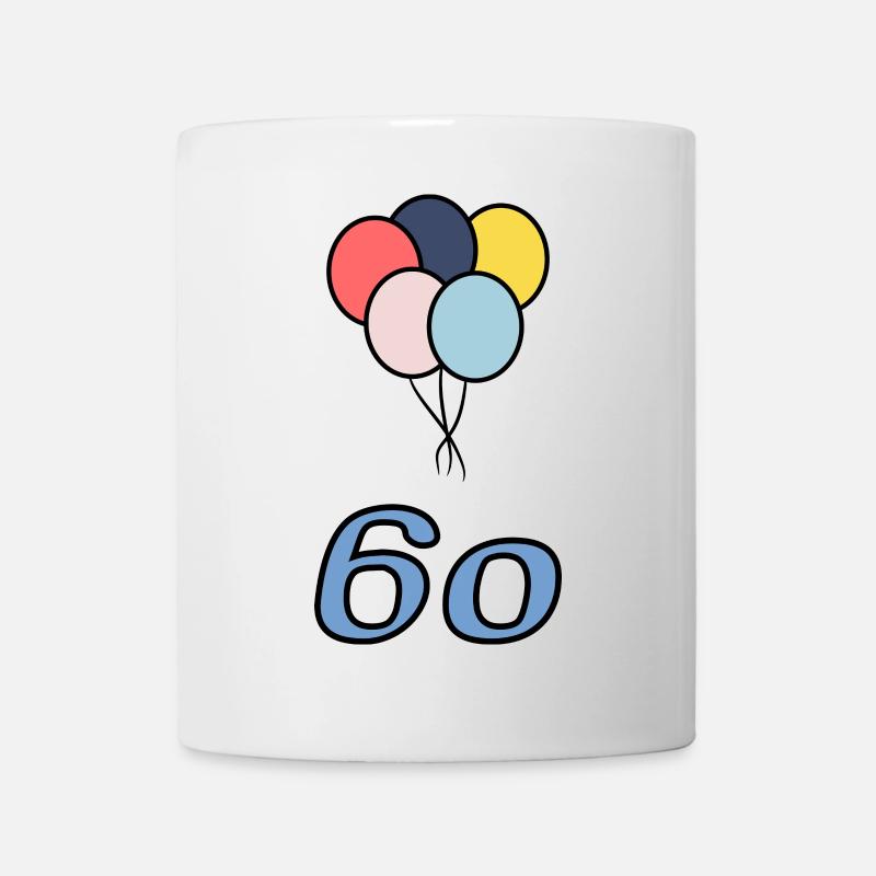 60. 60 JAHRE. 60-JÄHRIGES JUBILÄUM. 60. GEBURTSTAG. - Tasse - Weiß