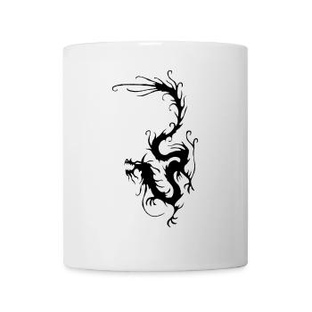 Schwarzer Rauchdrache - Tasse - Weiß - Vorne