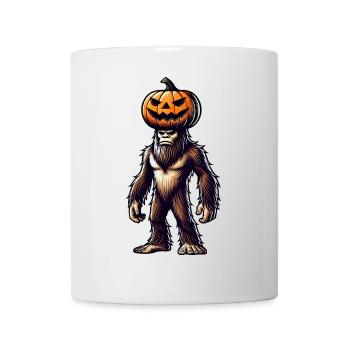 Halloween citrouille bigfoot Sasquatch chapeau de dessin animé - Mug blanc - blanc - Devant