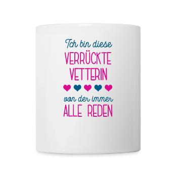 Bin Die Verrückte Vetterin Lustige Geburtstag Idee - Tasse - Weiß - Vorne