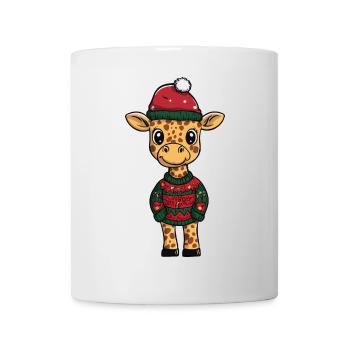 Giraffe Weihnachten Comic - Tasse - Weiß - Vorne
