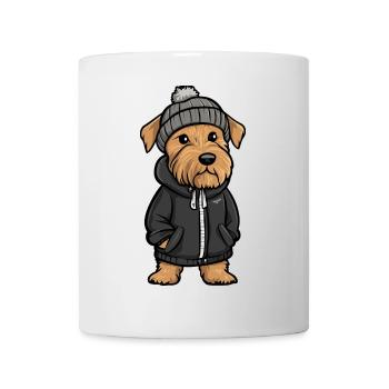 Airedale Terrier Hund Stylisch - Tasse - Weiß - Vorne