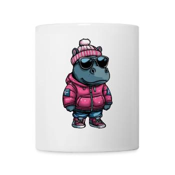 Nilpferd Winter - Tasse - Weiß - Vorne