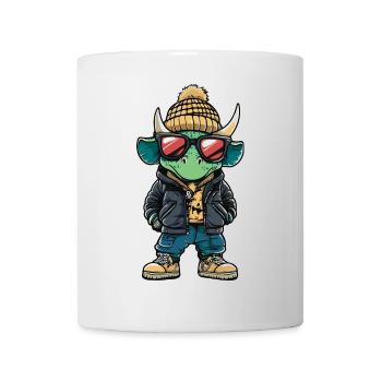 Dinosaure tricératops Hiver - Mug blanc - blanc - Devant