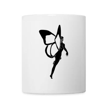 Femme papillon (noir) - Mug blanc - blanc - Devant