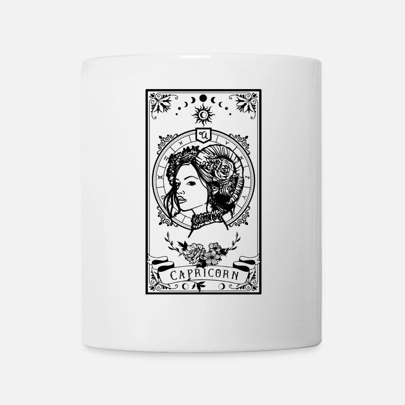Steinbock Sternzeichen Tarotkarte - Tasse - Weiß