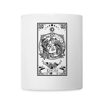 Fische Sternzeichen Tarotkarte - Tasse - Weiß - Vorne