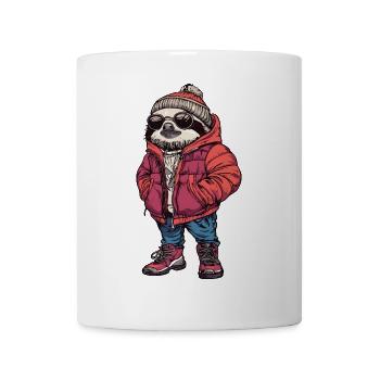 paresseux mode hiver - Mug blanc - blanc - Devant