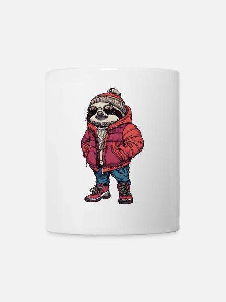 Faultier Fashion Winter - Tasse - Weiß