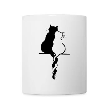 Paar Katzen - Tasse - Weiß - Vorne