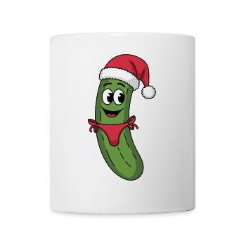 Festliche Gurke mit Nikolausmütze - Tasse - Weiß - Vorne