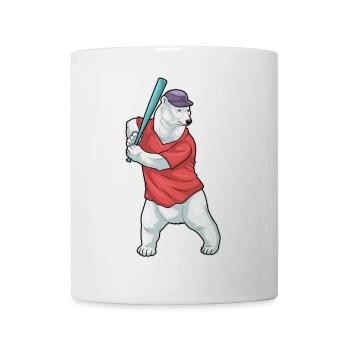 Polar Bear Baseball Baseball Bat - Mug - white - Front
