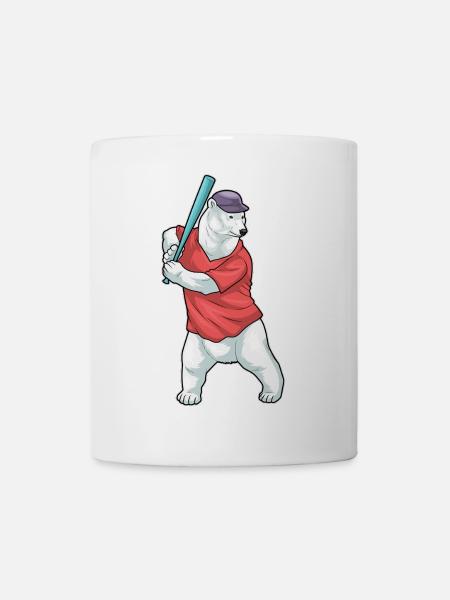 Eisbär Baseball Baseballschläger - Tasse - Weiß