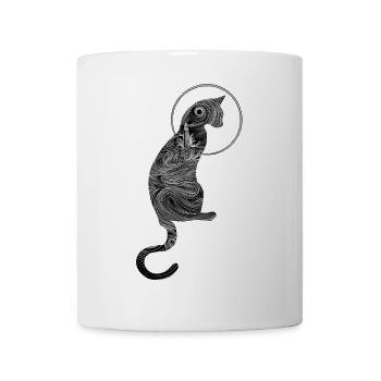 Abstrakte Ozeanische Katze - Tasse - Weiß - Vorne
