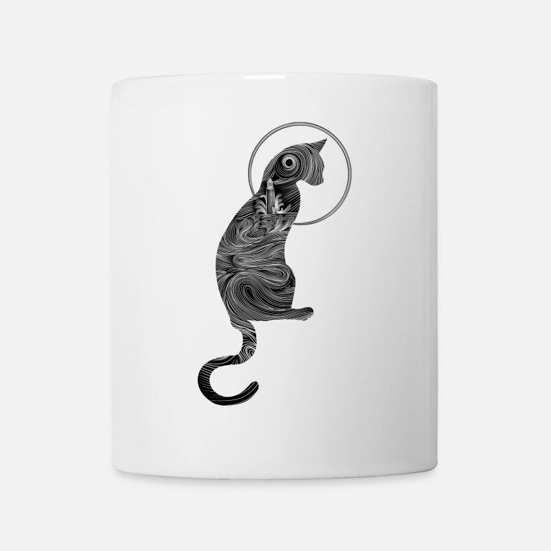 Abstrakte Ozeanische Katze - Tasse - Weiß