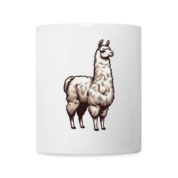 Weißes Lama - Tasse - Weiß - Vorne