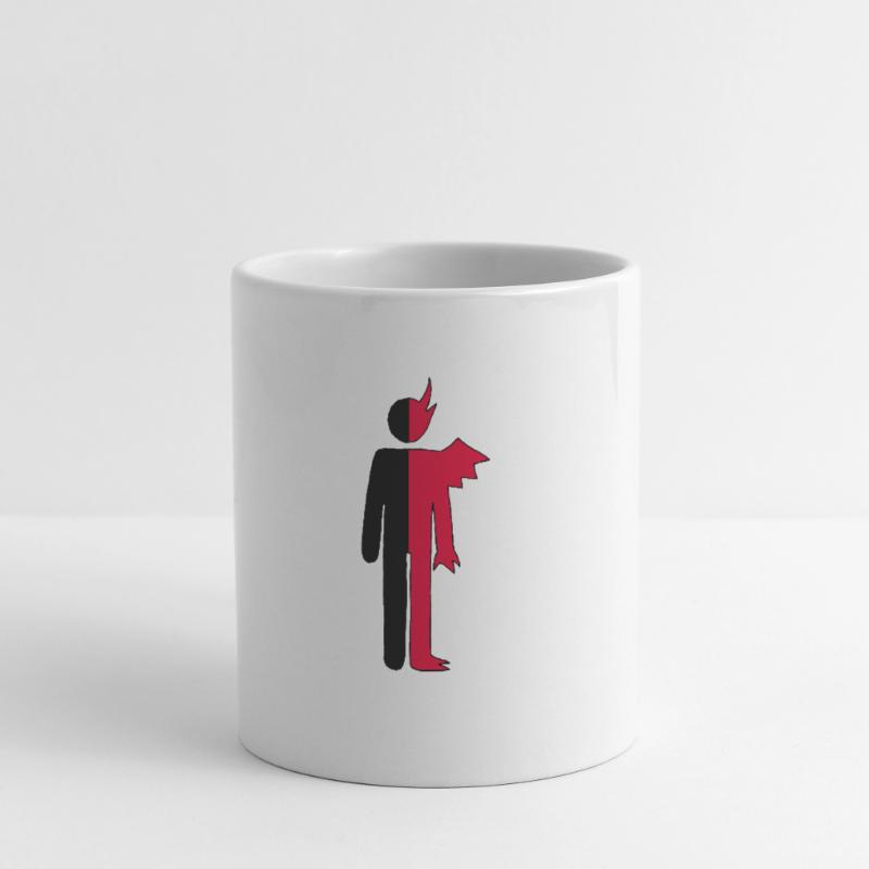 Mann oder Dämon Piktogramm Tasse