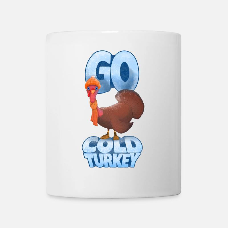 Go Cold Turkey Cartoon Design - Mug - white