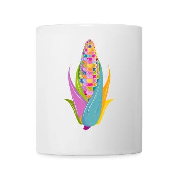 Bunter Pop-Art Mais in leuchtenden Farben - Tasse - Weiß - Vorne