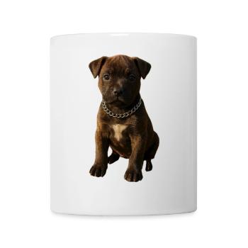 Welpen Charm Motiv mit Kettenhalsband - Tasse - Weiß - Vorne