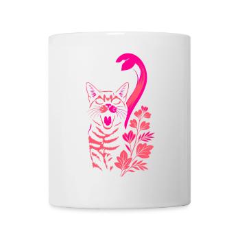 Tropical Cat & Flamingo - Summer 2025 - Mug - white - Front