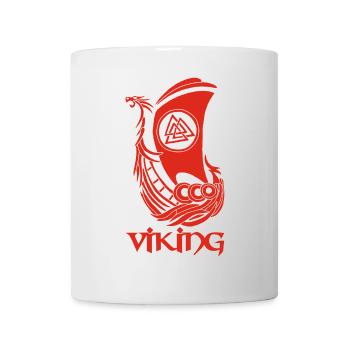 Rotes Wikingerschiff - Tasse - Weiß - Vorne