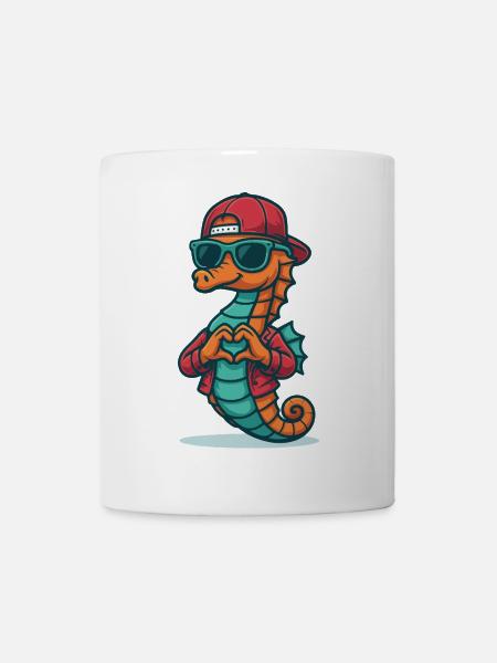 Herzreiter Seepferdchen - Tasse - Weiß