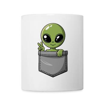 Taschen-Aliens – Kleiner Besucher - Tasse - Weiß - Vorne