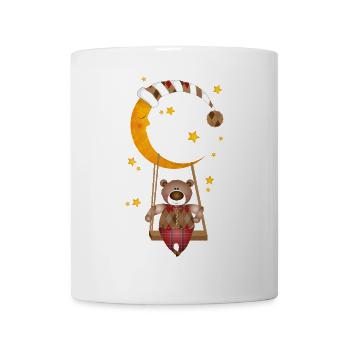 Teddy rocks on the moon – sweet goodnight motif - Mug - white - Front