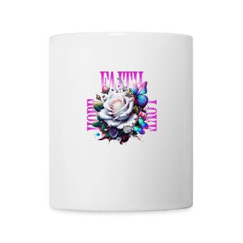 Faith Hope Love White Rose Butterflies - Mug - white - Front