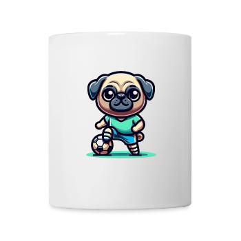 Cute Pug Dog Soccer Player Fan Ball Champion - Mug - white - Front