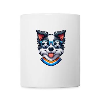 Mignon border collie chien champion de football - Mug blanc - blanc - Devant