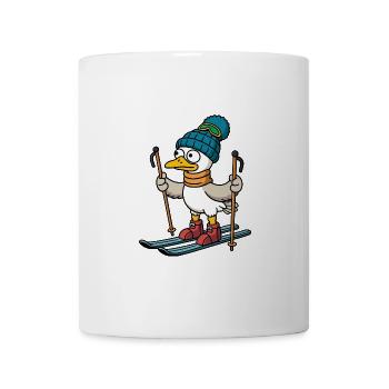 North Sea Seagull Ski Hat Écharpe Bonnet sur skis - Mug blanc - blanc - Devant
