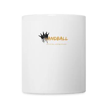 Handball: Wirf mit Mut, verteidige mit Herz! - Tasse - Weiß - Vorne