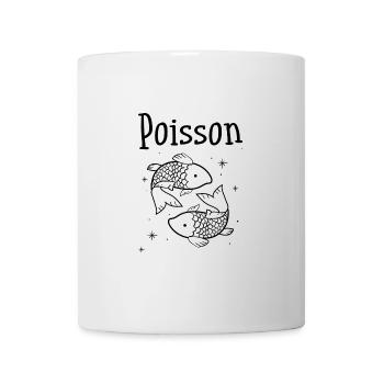 Poisson signe du zodiaque. - Mug blanc - blanc - Devant