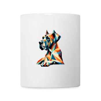 Polygon Deutsche Dogge Hund Bunt Hundeliebe - Tasse - Weiß - Vorne