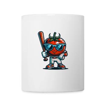 Cool tomato baseball player illustration avec - Mug blanc - blanc - Devant