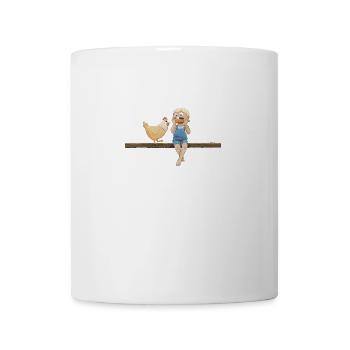 Garçon avec du poulet et du maïs - Mug blanc - blanc - Devant