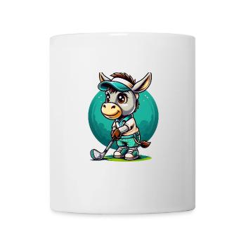 Golfspielender Esel Mit Schläger - Tasse - Weiß - Vorne