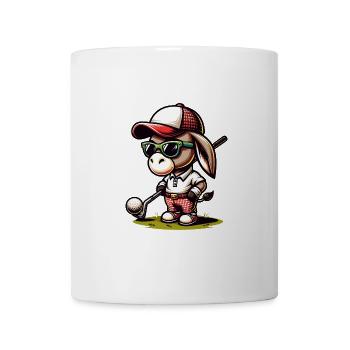 Funny Donkey Golfer Cartoon - Mug - white - Front