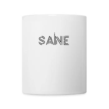 Conception de logo de texte « sain », texte imprimable, déclaration - Mug blanc - blanc - Devant