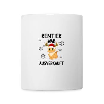 Rentier war aus Katze Weihnachten Lustige Sprüche - Tasse - Weiß - Vorne